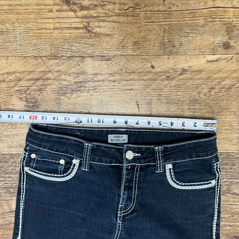 Daytrip Virgo Bootcut Jeans Dark Wash Contrast Stitch Size 31R DBK607